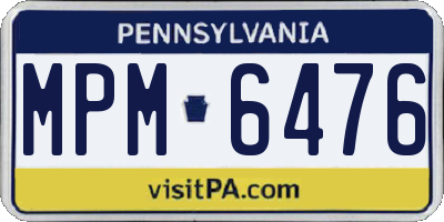 PA license plate MPM6476