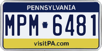 PA license plate MPM6481
