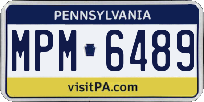 PA license plate MPM6489