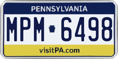 PA license plate MPM6498