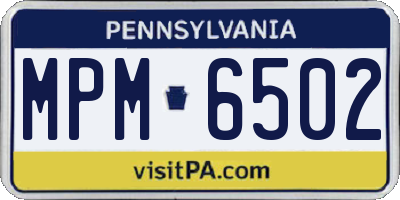 PA license plate MPM6502