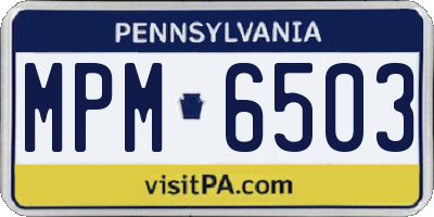 PA license plate MPM6503
