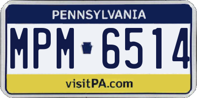 PA license plate MPM6514