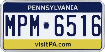 PA license plate MPM6516