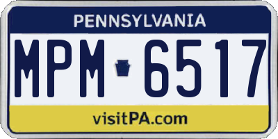 PA license plate MPM6517