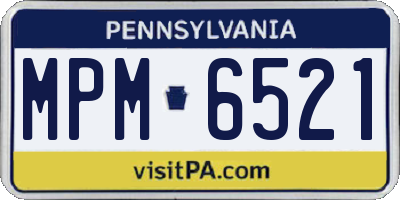 PA license plate MPM6521