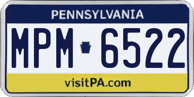 PA license plate MPM6522