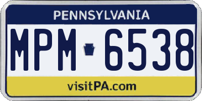 PA license plate MPM6538