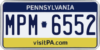 PA license plate MPM6552