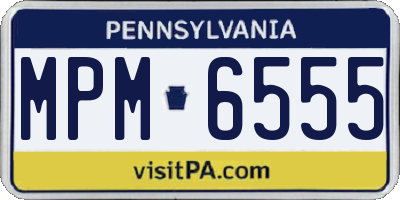 PA license plate MPM6555