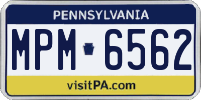 PA license plate MPM6562