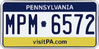 PA license plate MPM6572