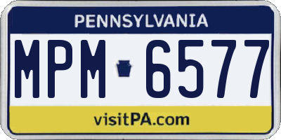 PA license plate MPM6577