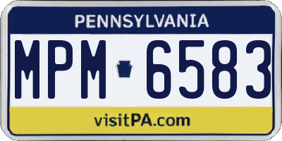 PA license plate MPM6583