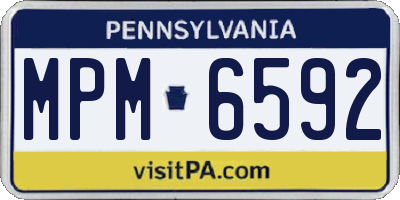 PA license plate MPM6592