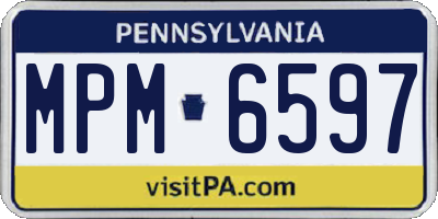 PA license plate MPM6597
