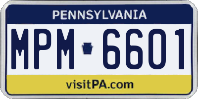 PA license plate MPM6601