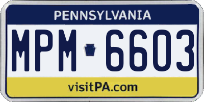 PA license plate MPM6603