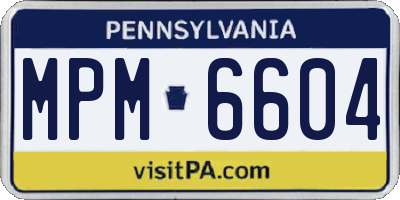 PA license plate MPM6604