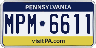 PA license plate MPM6611