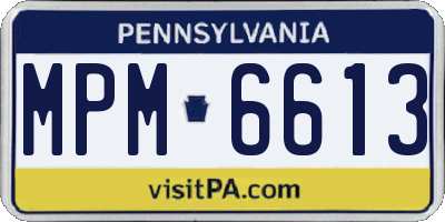 PA license plate MPM6613