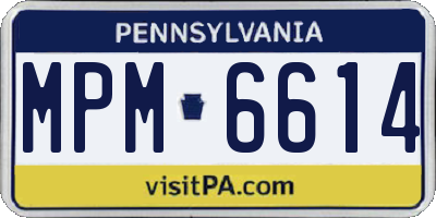 PA license plate MPM6614