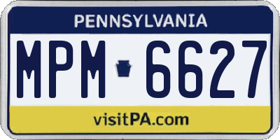 PA license plate MPM6627