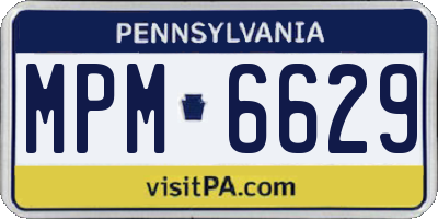 PA license plate MPM6629