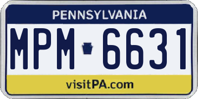 PA license plate MPM6631