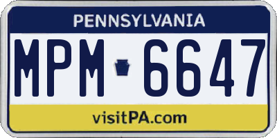 PA license plate MPM6647