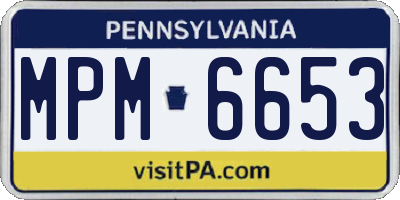 PA license plate MPM6653