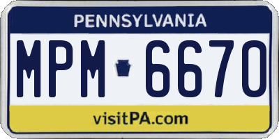 PA license plate MPM6670
