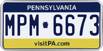 PA license plate MPM6673