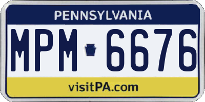 PA license plate MPM6676