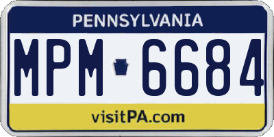 PA license plate MPM6684