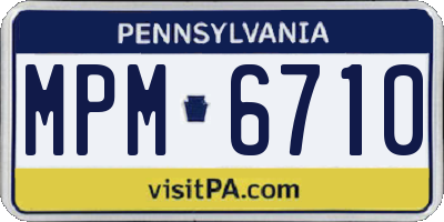 PA license plate MPM6710