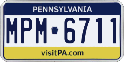 PA license plate MPM6711