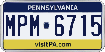 PA license plate MPM6715