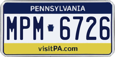 PA license plate MPM6726