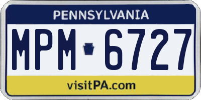 PA license plate MPM6727