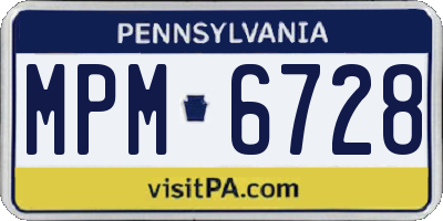 PA license plate MPM6728