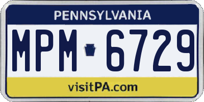PA license plate MPM6729