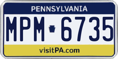 PA license plate MPM6735