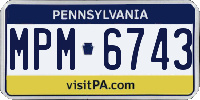 PA license plate MPM6743