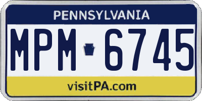 PA license plate MPM6745