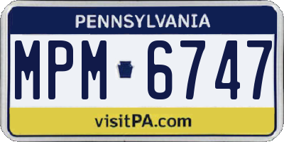 PA license plate MPM6747