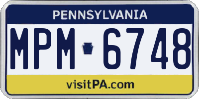 PA license plate MPM6748