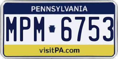 PA license plate MPM6753