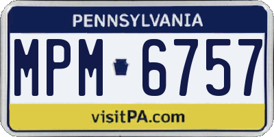 PA license plate MPM6757