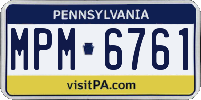 PA license plate MPM6761